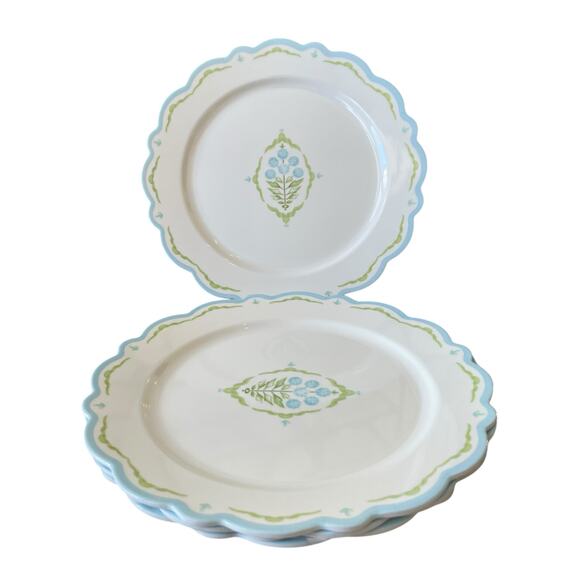 Lillian August French Farmhouse Floral Melamine Dinner Plates 11in Set of 4 New - Picture 13 of 15